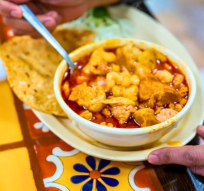 Pozole at Taqueria La Favorita